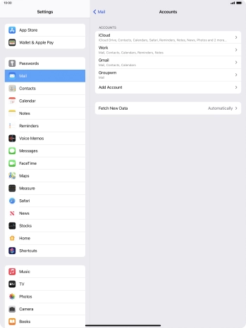 Press the required account.
