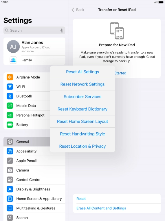 Press Reset All Settings.