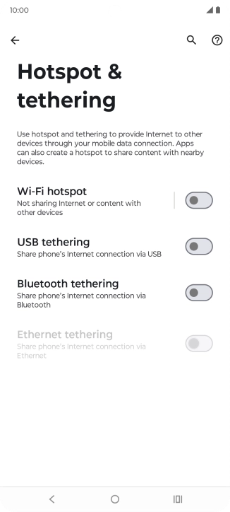 Press Wi-Fi hotspot.