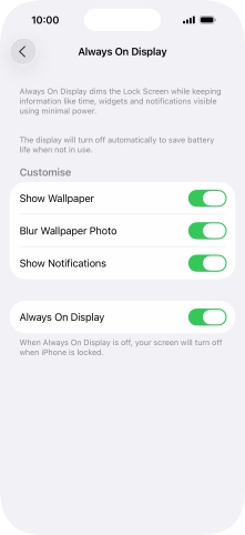 Press the indicator next to 