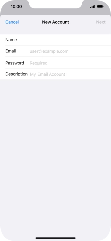 Press Email and key in your email address.