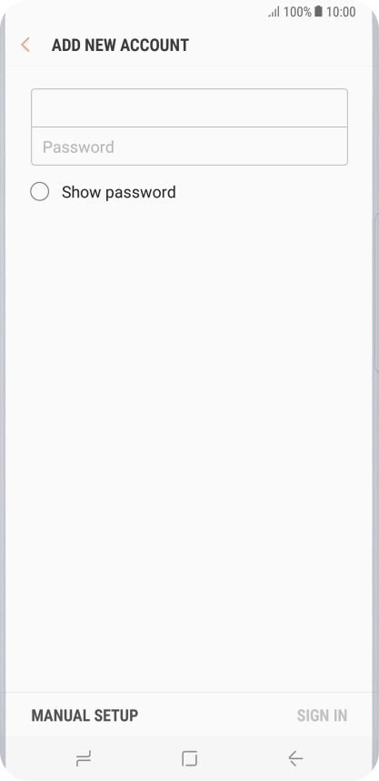 Press Password and key in the password for your email account.