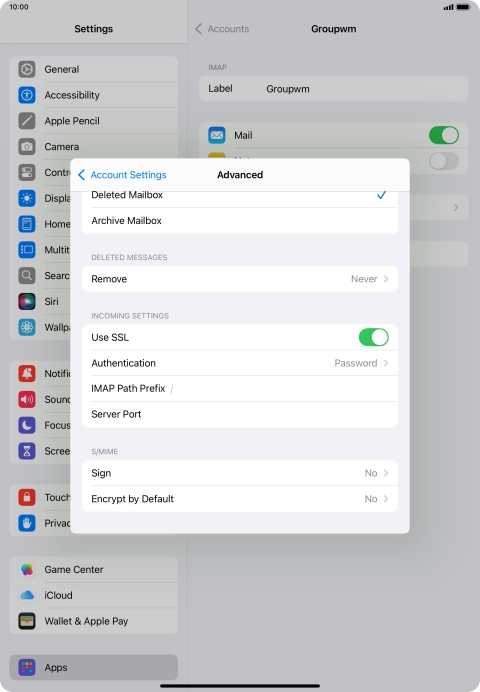 Press Authentication.