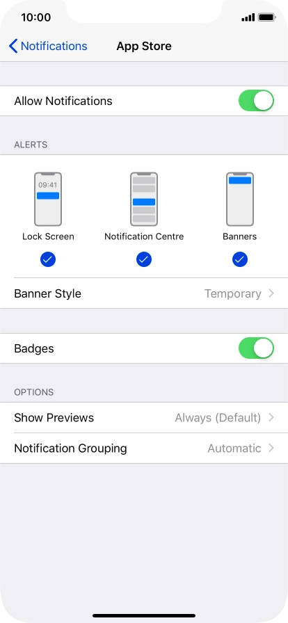 Press the indicator next to 
