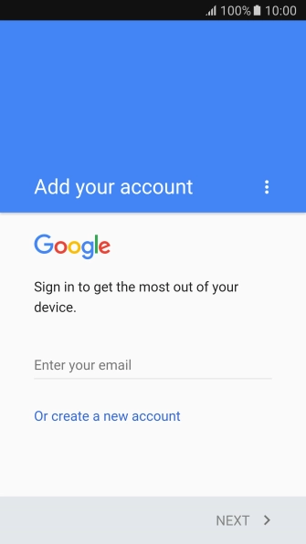 If you don t have a Google account, press Or create a new account and follow the instructions on the screen to create an account.