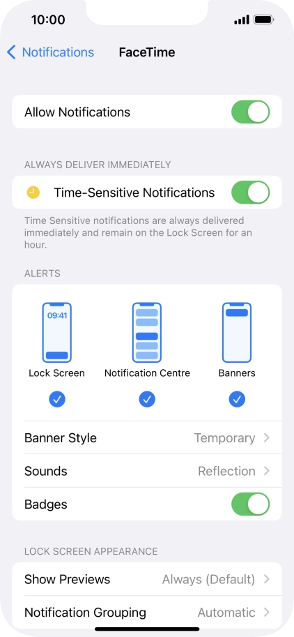 Press the indicator next to 