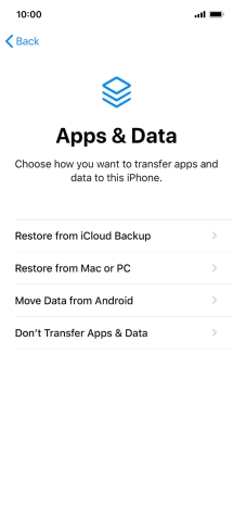 You can transfer content from an Android phone when your phone is activated for the first time and after a factory reset. When this screen is displayed, your phone is ready to transfer content from an Android phone.