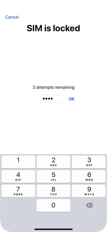 If your SIM is locked, key in your PIN and press OK.