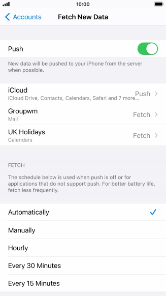 Press the indicator next to 