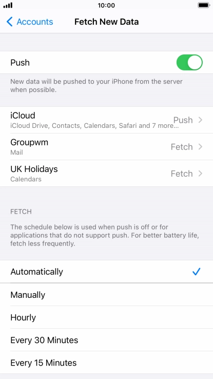 Press the indicator next to 