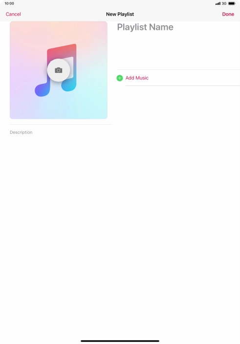 Press the text input field and key in a name for the playlist.