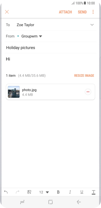Press SEND when you've finished your email message.