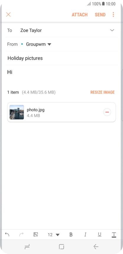 Press SEND when you've finished your email message.