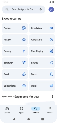 Press the search field.