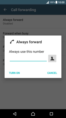 Key in +61414121121 and press TURN ON.