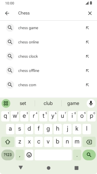 Key in the name or subject of the required app and press the search icon.