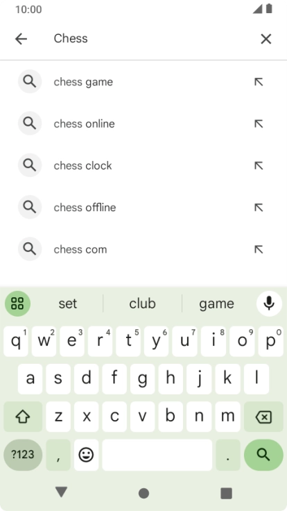 Key in the name or subject of the required app and press the search icon.