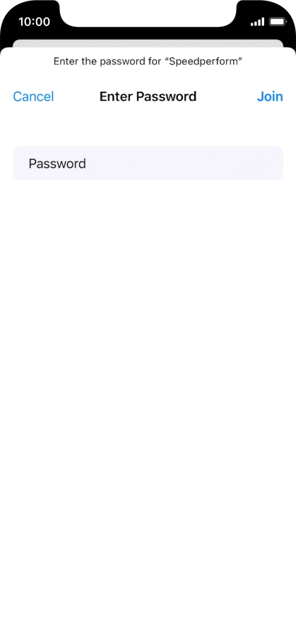 Key in the password for the Wi-Fi network and press Join.