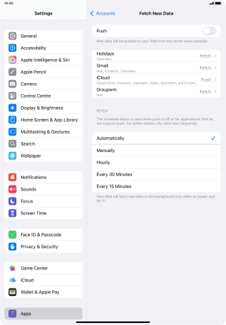 If you turn off the function, press the required setting.
