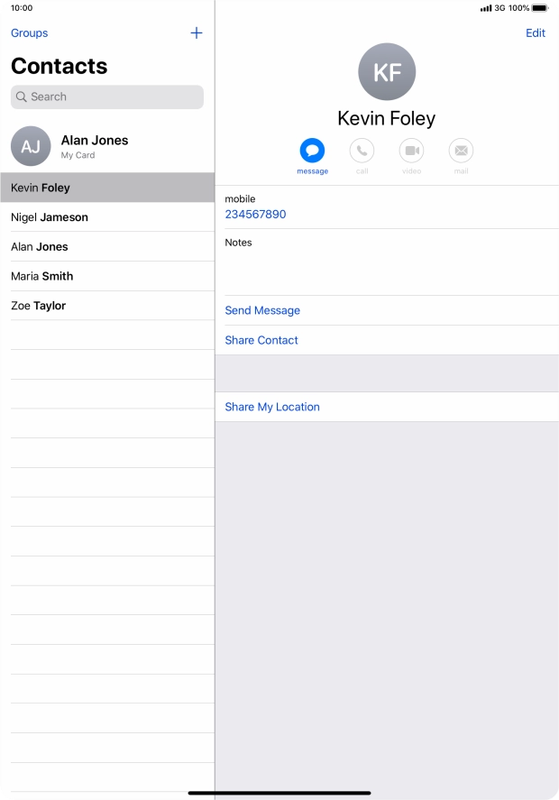 Press the new contact icon.