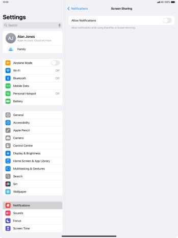 Press the indicator next to 