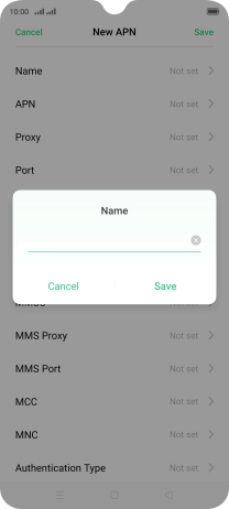 Key in Vodafone MMS and press Save.