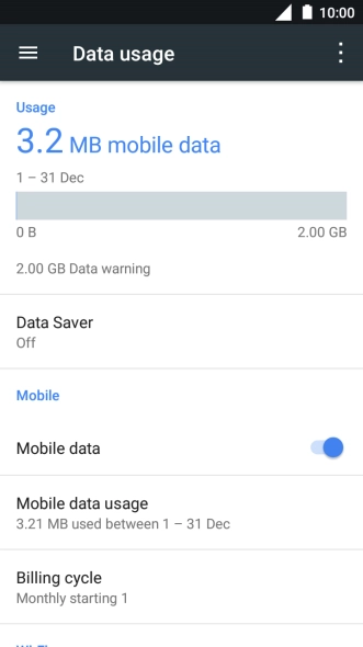 The total data usage is displayed.