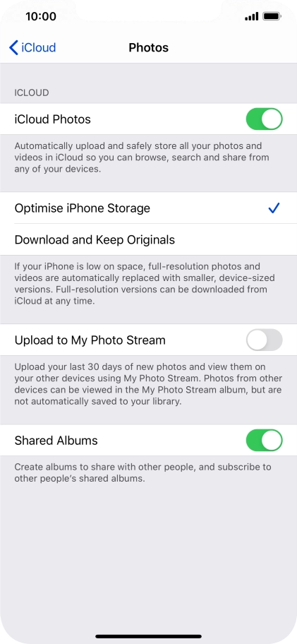 Press the indicator next to 