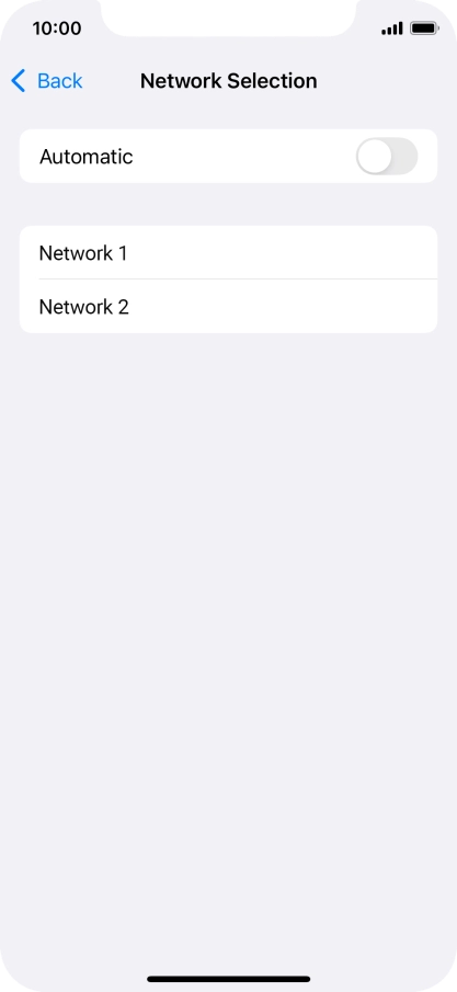 If you turn off the function, press the required network.