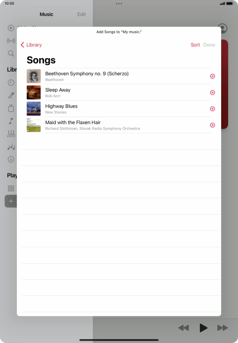 Go to the required category and press the required audio file.