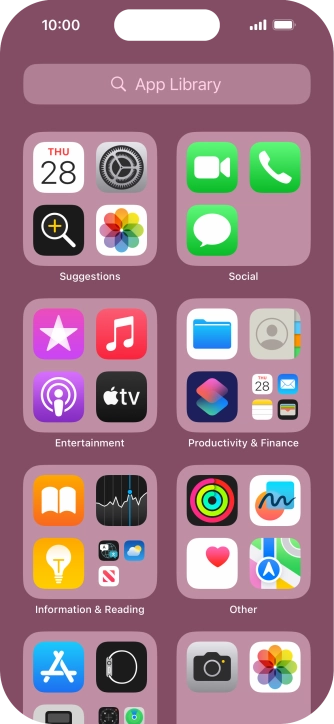 Press the required app.