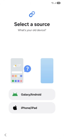 Press the required setting and follow the instructions on the screen to transfer the content from another phone.
