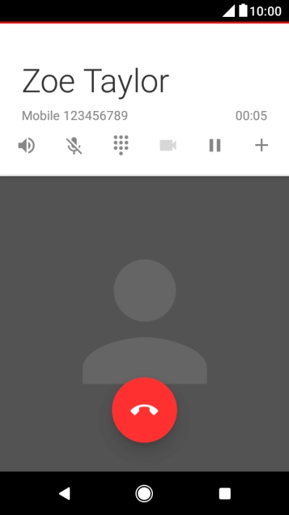 Press the end call icon.