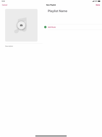 Press the text input field and key in a name for the playlist.