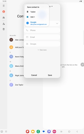 Press the required Google account.