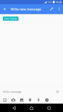 Press the text input field and write the text for your picture message.