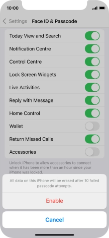 If you turn on the function, press Enable.