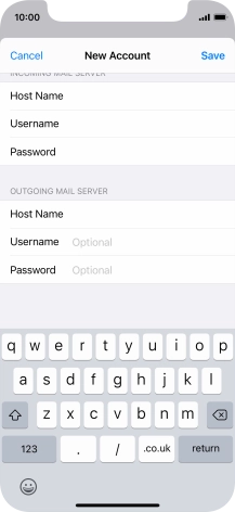 Press Username and key in the username for your email account. Please note that if you're using Vodafone's outgoing server, leave the username field empty.