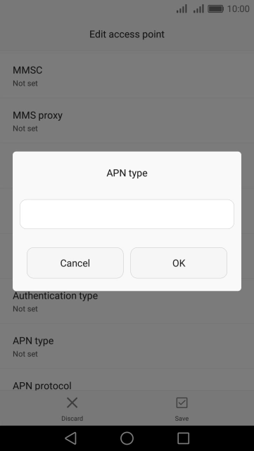 Key in default and press OK.
