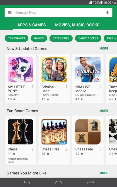 Press the search field.