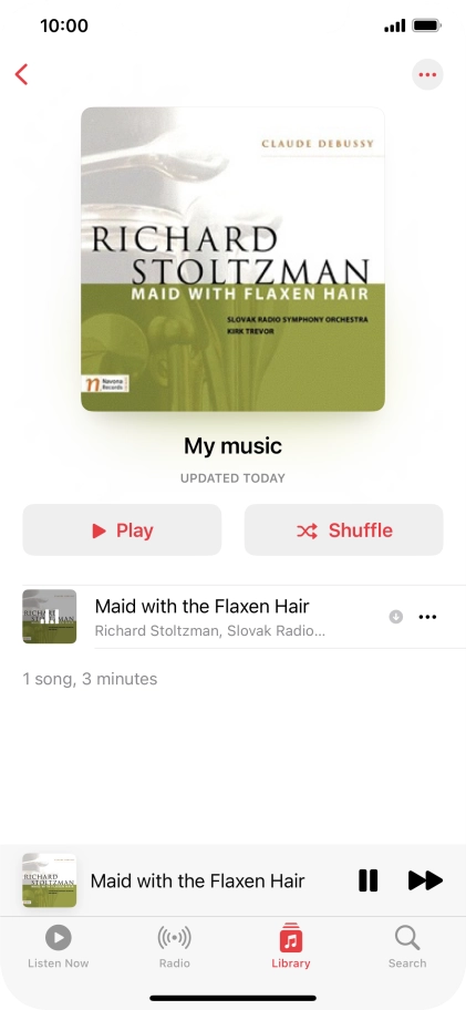 Press the song title.