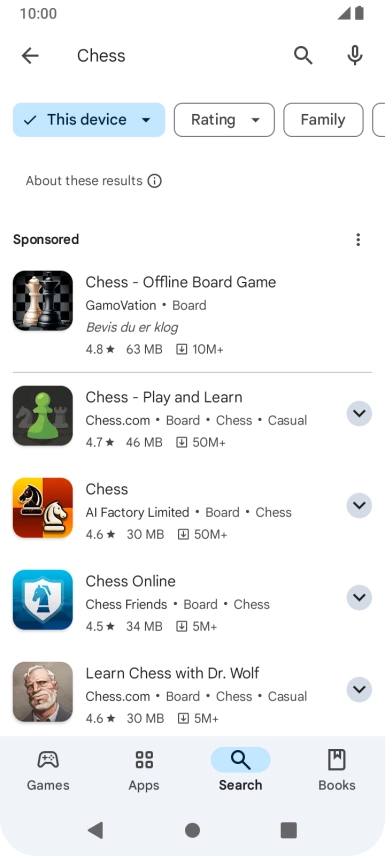 Press the required app.