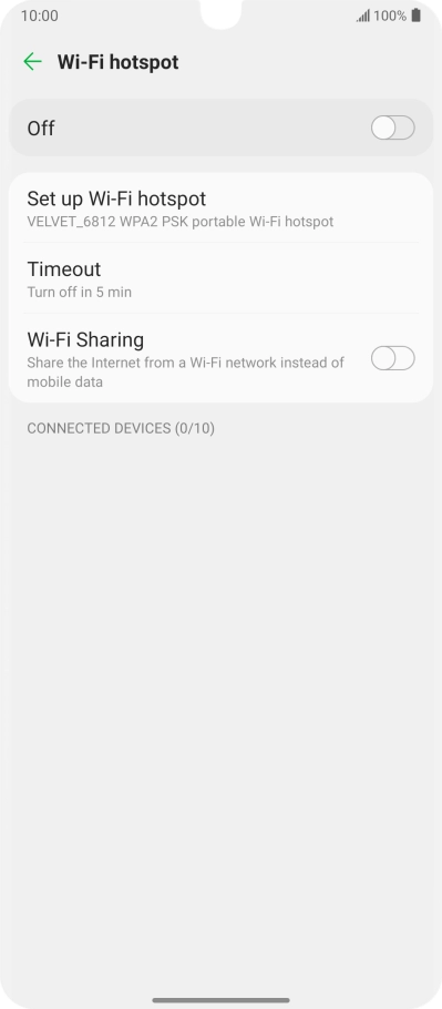 Press Set up Wi-Fi hotspot.