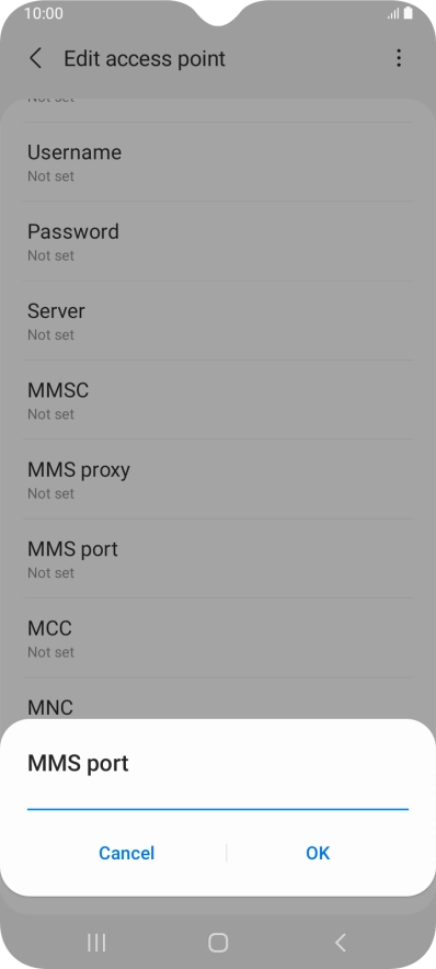 Key in 8080 and press OK.
