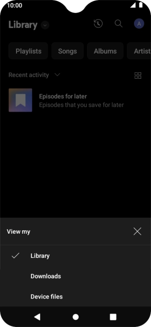 Press the required category and go to the required audio file.