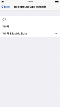 To turn off background refresh of apps, press Off.