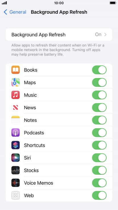 Press Background App Refresh.