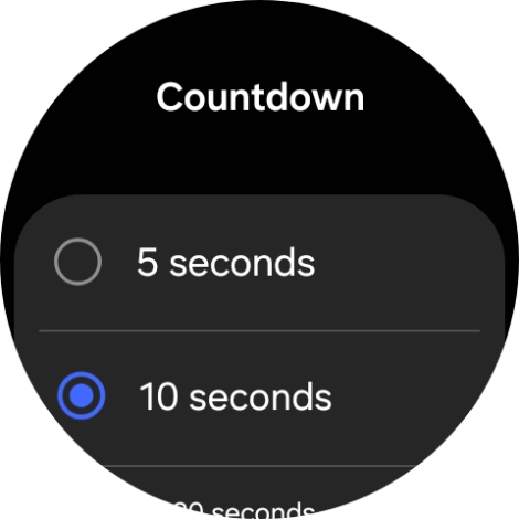 Press the required setting to choose how long the countdown should be before your smartwatch calls the emergency dispatch centre when a hard fall is detected.