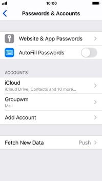 Press the name of the email account you've just set up.