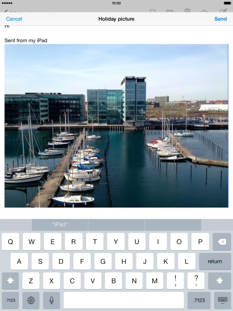 Press Send when you've finished your email message.